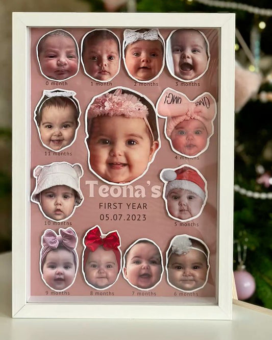 12 Months Baby Photo Frame with lights 3D