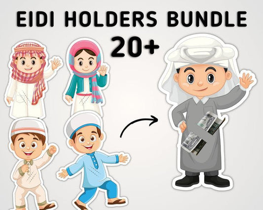 15 Kids Eidi, Tuck card, Eid card, Eidi Envelop (pack 15 with White Envelop)