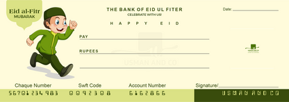 pack of 2 Eid Money Check Book, Eid gift for kids