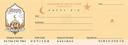pack of 2 Eid Money Check Book, Eid gift for kids