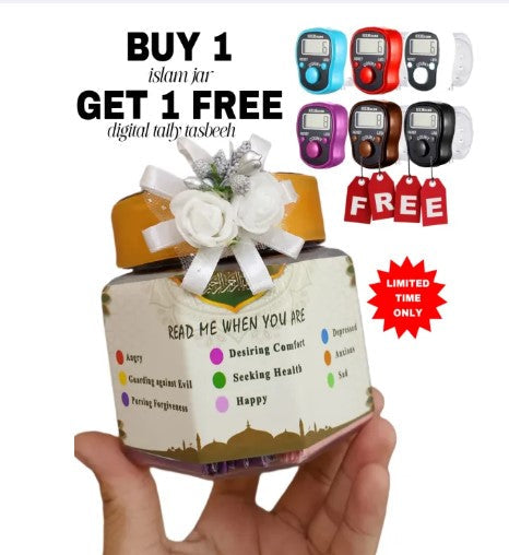 ISLAM JAR - Tally counter tasbeeh gift - buy 1 Islam jar and get a counter tasbeeh gift